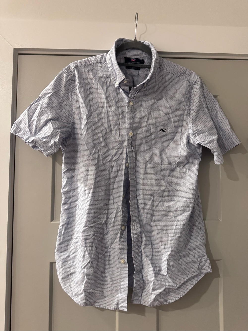 Vineyard Vines Men’s Short-Sleeve Button-Down Shirt - Light Blue Microprint